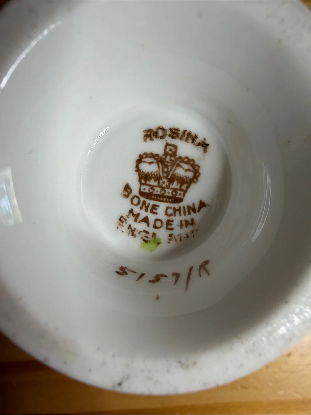 Vintage Rosina England Bone China Teacup Saucer Set Heavy Gold Chintz 5157